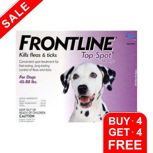 

Frontline Top Spot Large Dogs 45-88lbs Purple 4 + 4 Free