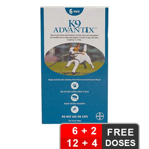 

K9 Advantix Medium Dogs 11-20 Lbs Aqua 4 Months