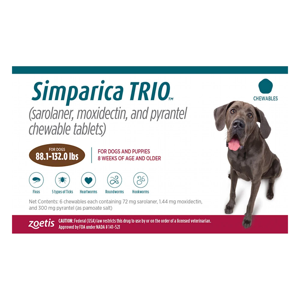 Buy Simparica TRIO For Dogs 88 1 132 Lbs Red At Lowest Price