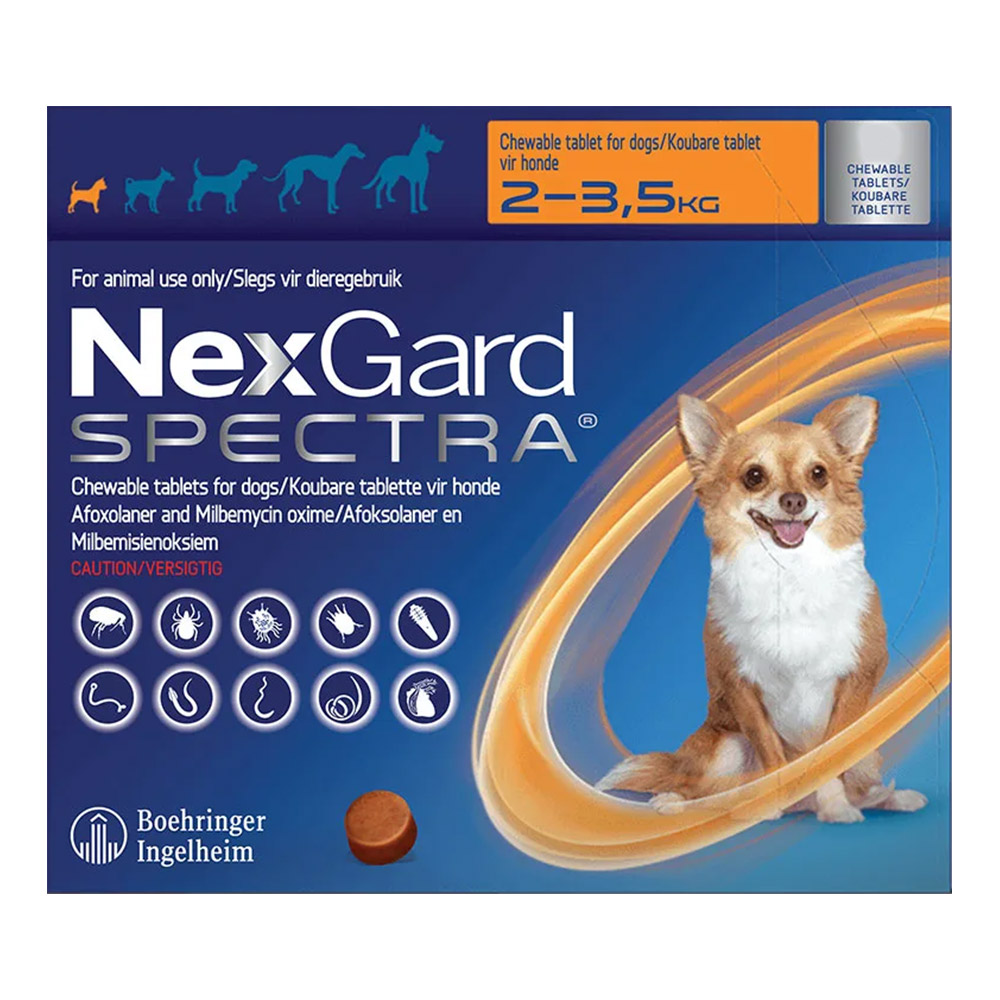 Buy Nexgard Spectra Tab XSmall Dog 4 4 7 7 Lbs Orange At Lowest Price