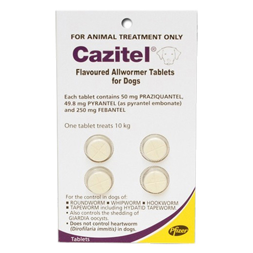 Cazitel Flavoured Allwormer For Dogs 10kg 1 Tablet