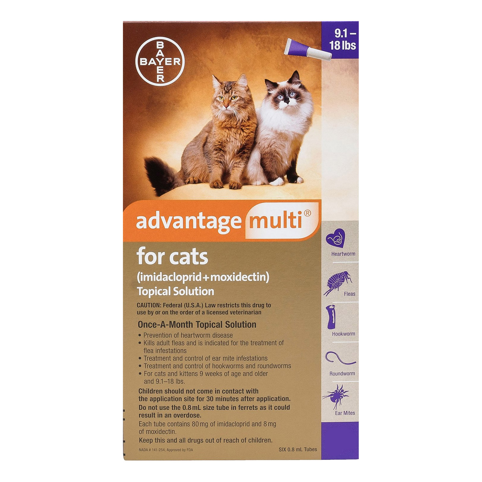 Advantage Multi (advocate) Cats Over 10lbs (purple) 12 Doses