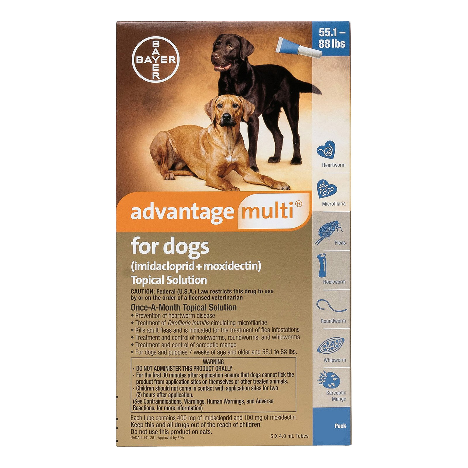 Advantage Multi (advocate) Extra Large Dogs 55.1-88 Lbs (blue) 12 Doses
