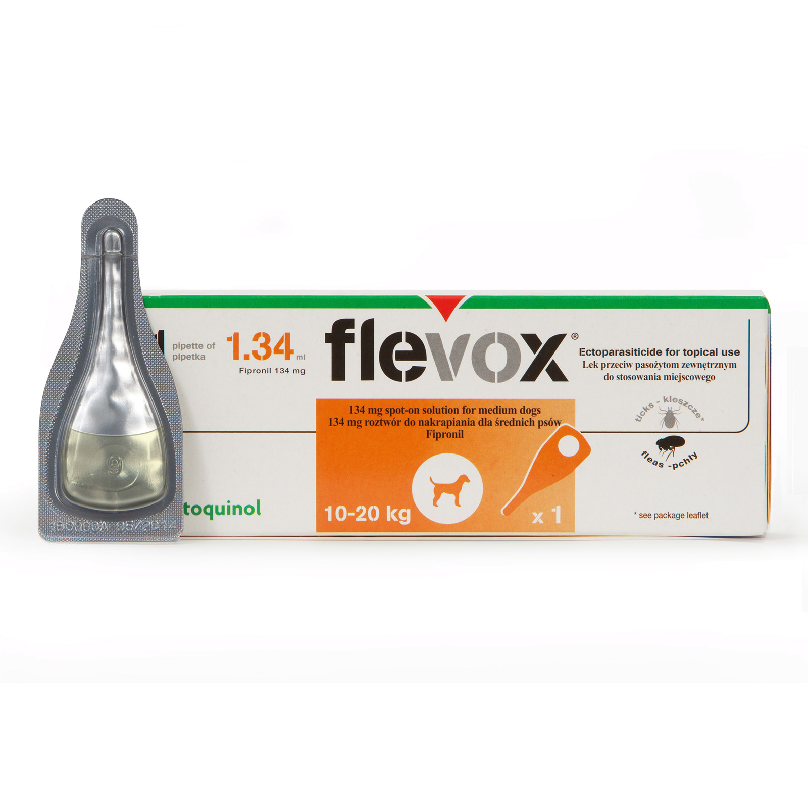 Flevox Spot-on For Medium Dogs 23 To 44 Lbs. (orange) 12 Pack