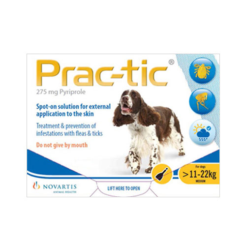 Prac-tic Spot On For Medium Dog: 25-50 Lbs (yellow) 6 Pack